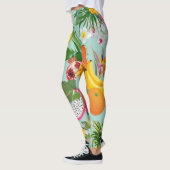 Tropisch fruit, bloemen: achtergrond. leggings (Links)