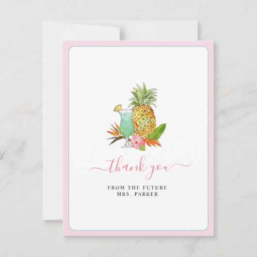 Tropisch fruit Bruids douche Dank je wel kaart (Voorkant)