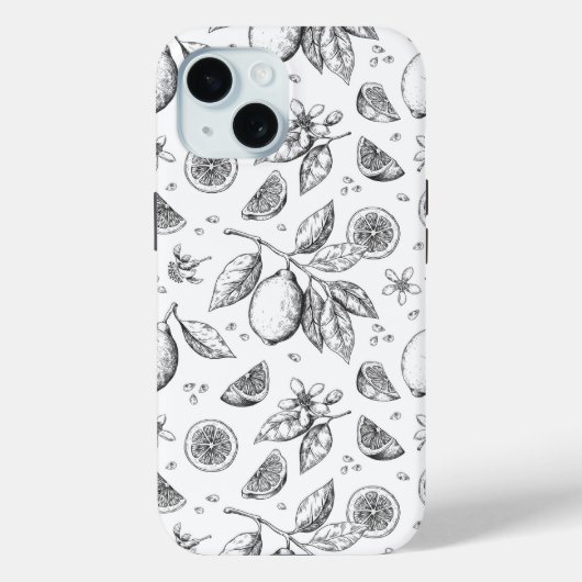  tropisch fruit citroen bloemenpatroon Case-Mate iPhone case (Achterkant)