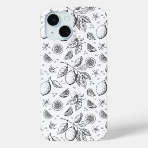  tropisch fruit citroen bloemenpatroon iPhone 15 case