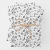  tropisch fruit citroen bloemenpatroon inpakpapier vel (In situ)