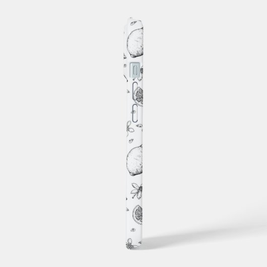  tropisch fruit citroen bloemenpatroon iPhone 15 case (Linkerkant)
