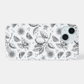 tropisch fruit citroen bloemenpatroon iPhone 15 case (Achterkant horizontaal)