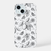  tropisch fruit citroen bloemenpatroon iPhone 15 case (Achterkant)