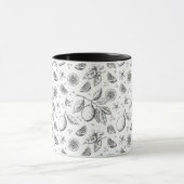  tropisch fruit citroen bloemenpatroon mok (Midden)