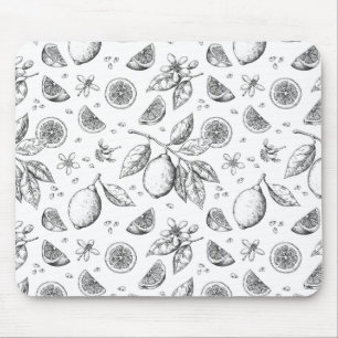 tropisch fruit citroen bloemenpatroon muismat