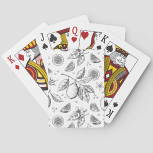 tropisch fruit citroen bloemenpatroon pokerkaarten