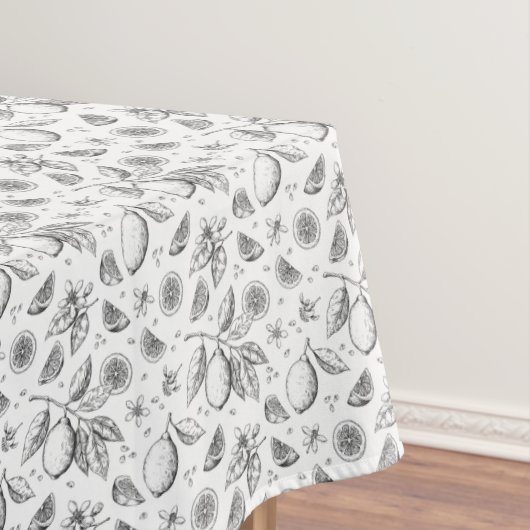 tropisch fruit citroen bloemenpatroon tafelkleed (Voorbeeld)
