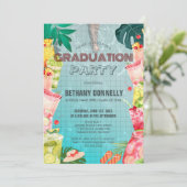 Tropisch Fruit Drinken Zwembad Graduation Party Kaart (Staand voorkant)