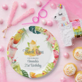 Tropisch fruit Drinken Zwembad Party Volwassen Ver Papieren Bordje (Feest)