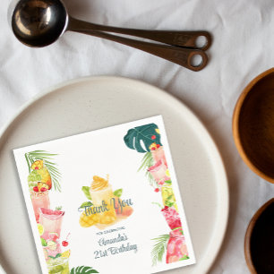 Tropisch fruit Drinken Zwembad Party Volwassen Ver Servet