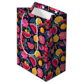 Tropisch Fruit en Bloemen Medium Cadeauzakje (Achterkant Gekanteld)