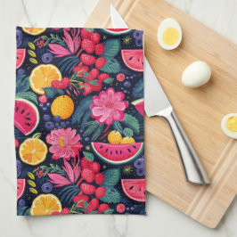 Tropisch Fruit en Bloemen Theedoek