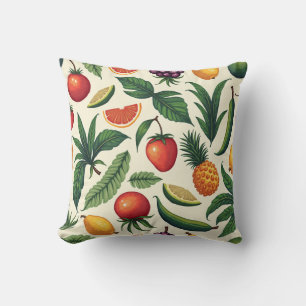 Tropisch fruit en groente patroon kussen