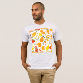 Tropisch fruit Fiesta patroon T-shirt (Voorkant volledig)