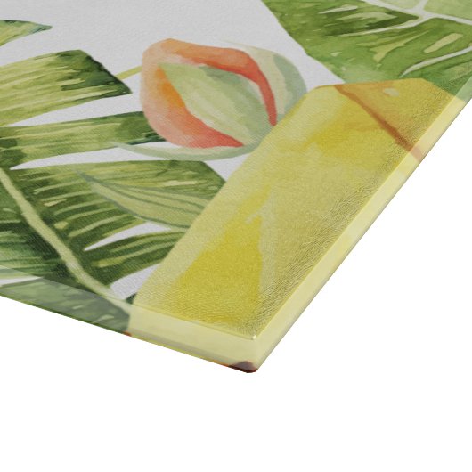 Tropisch fruit groen bloemen snijplank (Hoek)