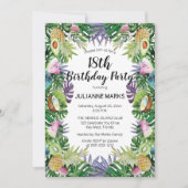 Tropisch Fruit Groen Zomer 18e Verjaardagsfeest Kaart (Voorkant)