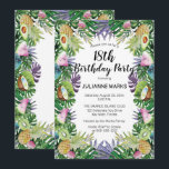 Tropisch Fruit Groen Zomer 18e Verjaardagsfeest Kaart<br><div class="desc">Maak je klaar voor een reis naar de tropen met dit fruitige, tropische ontworpen 18e verjaardagsfeest of personaliseer voor elke leeftijd. Beschikt over een verscheidenheid aan tropische vruchten, waaronder kokosnoten, ananas, kiwi en avocado's met een sappige roze meloen die voor een goede maatregel wordt gegooid. Weelderig en prachtig groen overvloedig...</div>