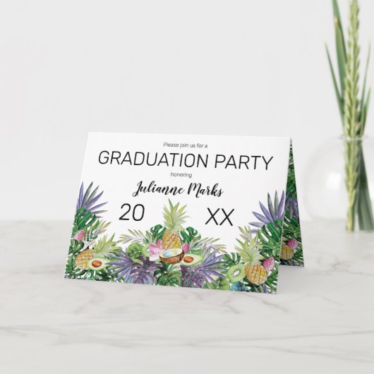 Tropisch fruit | Groen Zomer Graduation Party (Voorkant)