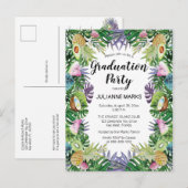 Tropisch fruit | Groen Zomer Graduation Party Uitnodiging Briefkaart (Voorkant / Achterkant)