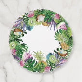 Tropisch fruit | Groen Zomer Verjaardagsfeest Bedankjes Labels (Achterkant)