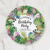 Tropisch fruit | Groen Zomer Verjaardagsfeest Bedankjes Labels (Voorkant)