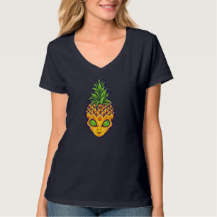 Tropisch Fruit Hawaïaanse UFO Groene Eyed Alien Pi T-shirt