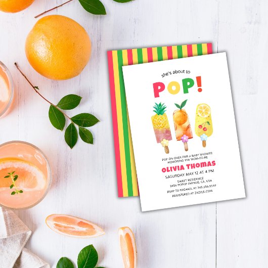 Tropisch fruit klaar voor Pop Ice Cream Baby showe Kaart