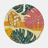 Tropisch fruit: Levendig patroonontwerp Glas Ornament (Achterkant)