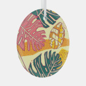 Tropisch fruit: Levendig patroonontwerp Glas Ornament (Voorkant Rechts)