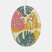 Tropisch fruit: Levendig patroonontwerp Glas Ornament (Voorkant links)