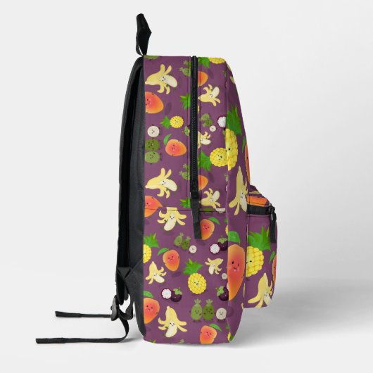 Tropisch fruit met gelukkig gezichtspatroon bedrukte rugzak (Links)