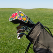 Tropisch Fruit Monogram Waterverf Zomer Patroon Golfheadcover (Insitu)