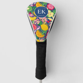 Tropisch Fruit Monogram Waterverf Zomer Patroon Golfheadcover