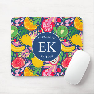 Tropisch Fruit Monogram Waterverf Zomer Patroon Muismat