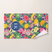 Tropisch fruit Monogram Waterverf Zomerpatroon Bad Handdoek (Handdoek)