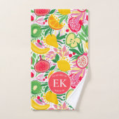 Tropisch fruit Monogram Waterverf Zomerpatroon Bad Handdoek (Handdoek)