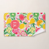 Tropisch fruit Monogram Waterverf Zomerpatroon Bad Handdoek (Handdoek)