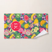 Tropisch fruit Monogram Waterverf Zomerpatroon Bad Handdoek (Handdoek)