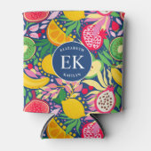 Tropisch fruit Monogram Waterverf Zomerpatroon Blikjeskoeler (Voorkant)