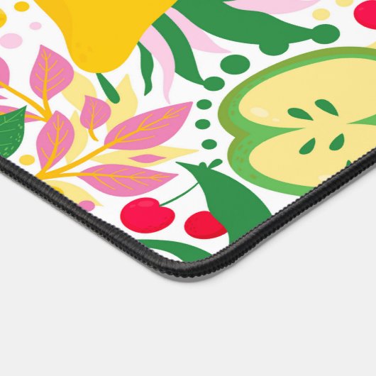 Tropisch fruit Monogram Waterverf Zomerpatroon Bureaumat (Hoek)