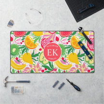 Tropisch fruit Monogram Waterverf Zomerpatroon