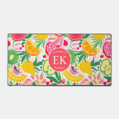 Tropisch fruit Monogram Waterverf Zomerpatroon Bureaumat (Voorkant)