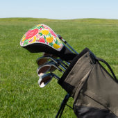 Tropisch fruit Monogram Waterverf Zomerpatroon Golfheadcover (Insitu)