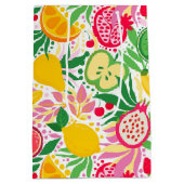 Tropisch fruit Monogram Waterverf Zomerpatroon Medium Cadeauzakje (Achterkant)