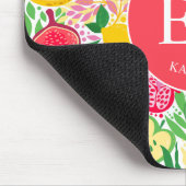 Tropisch fruit Monogram Waterverf Zomerpatroon Muismat (Hoek)