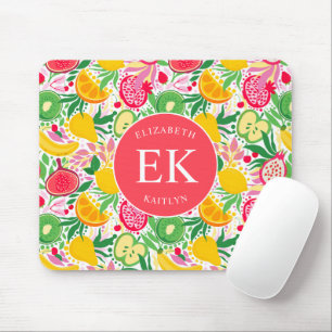 Tropisch fruit Monogram Waterverf Zomerpatroon Muismat