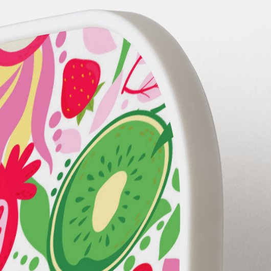 Tropisch fruit Monogram Waterverf Zomerpatroon Pickleball Paddle (Links Detail)