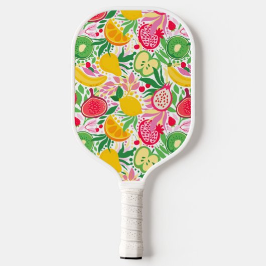 Tropisch fruit Monogram Waterverf Zomerpatroon Pickleball Paddle (Achterkant)
