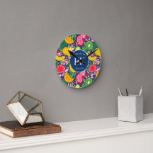 Tropisch fruit Monogram Waterverf Zomerpatroon